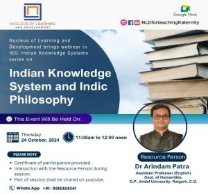 Indian Knowledge System and Indic Philosophy